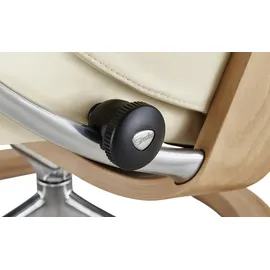 Stressless Relaxsessel Leder 91 x 112 x 84 cm creme mit Hocker