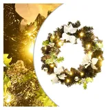 vidaXL Weihnachtskranz mit LED Schwarz 60 cm PVC
