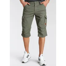 Bruno Banani Bermudas BRUNO BANANI, Herren, Gr. 34, Länge 32, grün (olivgrün), Denim/Jeans, Obermaterial: 100% Baumwolle, schmal knieumspielend, Hosen Bermudas, schmale Passform, gerade Beinform, mit Cargotaschen, Topseller