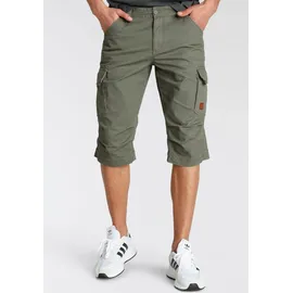 Bruno Banani Bermudas BRUNO BANANI, Herren, Gr. 34, Länge 32, grün (olivgrün), Denim/Jeans, Obermaterial: 100% Baumwolle, schmal knieumspielend, Hosen Bermudas, schmale Passform, gerade Beinform, mit Cargotaschen, Topseller
