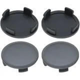 4 Nabenkappen Ø 57,5 mm - 52,5 mm / rund flach / Klebefläche