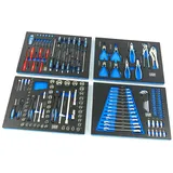 HBM 154-tlg. Premium-Werkzeugsatz für Werkzeugwagen - BLAU