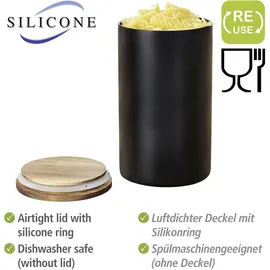 Wenko Mio runde Frischhaltedose schwarz 19 x 11 cm 1,4 l