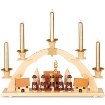 Brubaker Lichterbogen Weihnachten Schwibbogen Holz für Kerzen Sternsinger 32 cm