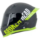 Broken Head Sport-Integralhelm BeProud Pro Grün Ltd. Edition + Schwarzes Visier