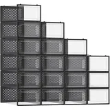 Songmics Schuhbox 18er Set schwarz/transparent