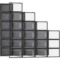 Songmics Schuhbox 18er Set schwarz/transparent