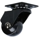 MS Beschläge Möbelrolle Transportrolle modernes Design Lenkrolle Schwarz, (1-St), bodenschonend schwarz