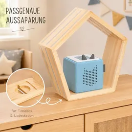 BABY VIVO Kinderregal Fünfeck aus Holz für Toniebox mit magnetischer Aufbewahrung für über 68 Tonies