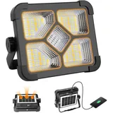 ERAY Solar LED Baustrahler Akku, Campinglampe mit 6000mAh