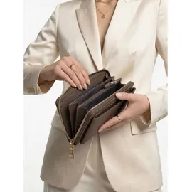 lazarotti Geldbörse Damen Bologna Leather Zip Around Wallet taupe