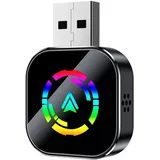 Kabelloser CarPlay Auto Adapter, Mini Apple CarPlay Stick mit USB/USB-C, Plug & Play, Bluetooth 5.3 & 5.8GHz WiFi, Zero Lag Navigation Musik Anrufe, Kompatibel mit iPhone