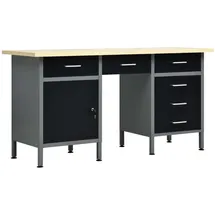 vidaXL Arbeitstisch Stahl 160 x 60 x 85 cm schwarz