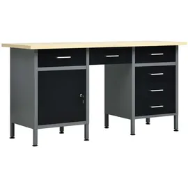 vidaXL Arbeitstisch Stahl 160 x 60 x 85 cm schwarz