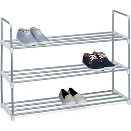 Relaxdays Schuhregal 90 x 70 x 31 cm silber