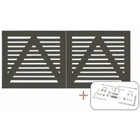 Plus Doppeltor Tokyo inkl. Beschläge 200 x 90 cm umbragrau fungizidbehandelt