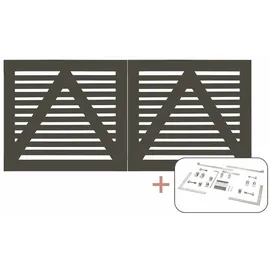 Plus Doppeltor Tokyo inkl. Beschläge 200 x 90 cm umbragrau fungizidbehandelt