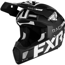 FXR Clutch Evo 2023 Snowmobil Helm, schwarz-weiss, Größe XS für Männer