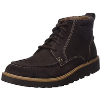 CLARKS Barnes Mid Fashion Boot, Dark Brown Suede, 42 EU