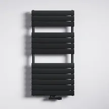 mai & mai Badheizkörper Handtuchheizkörper Handtuchhalter Heizkörper bad flach 120x60cm in Anthrazit Seitenanschluss & Mittelanschluss Paneelheizkörper Badheizung Ohne Heizstab - Schwarz