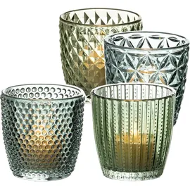Boltze Teelichthalter Marilu Glas grün