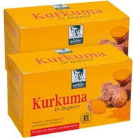 BADERs Kurkuma in Ingwer aus der Apotheke. Erlesener Gewürztee nach ayurvedischer Tradition. 2 x 20 Filterbeutel.
