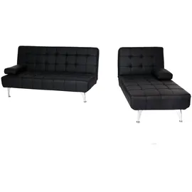 Mendler Schlafsofa HWC-K22, Couch Ecksofa Sofa, Liegefläche links/rechts Schlaffunktion 236cm - Kunstleder schwarz