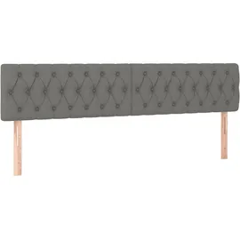 vidaXL Boxspringbett mit Matratze & LED Dunkelgrau 200x200 cm Stoff