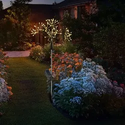 LED Solarstab Feuerwerk - Gartendeko - 80 warmweiße LED - H: 80cm - Lichtsensor ...