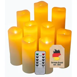 Intirilife LED Kerzen Set 9 St. weiß