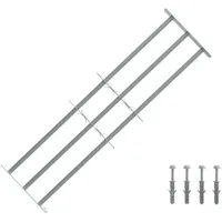 vidaXL Fenster Sicherheitsgitter 930-1740 mm mit 3 Querstangen