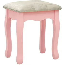 vidaXL Schminktisch mit Hocker und Dreifach-Spiegel Rosa