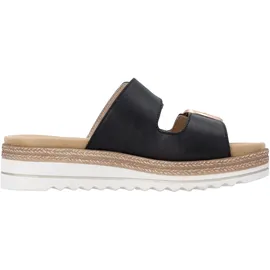 remonte Pantolette REMONTE, Damen, Gr. 41, schwarz, Leder, unifarben, Schuhe Pantolette, Hausschuh, Sommerschuh, Klettschuh mit Lite ́n Soft-Ausstattung