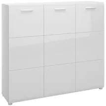 meble Schuhschrank MERANO, B 135 cm - 3 Türen - Weiß Hochglanz