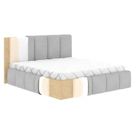 petits-meubles Bett mit Bettkasten 180 x 200 cm Grau