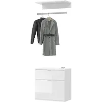 inn.furn Garderobenset 61 cm Weiß