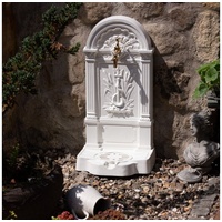 Antikas Wasserspeier Gartenbrunnen mit Schlangenmotiv, Zapfstelle, Brunnen, Standbrunnen weiß