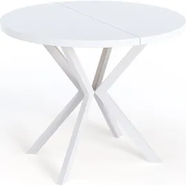 egen michał kliszczun Runder Ausziehtisch 100 x 76 x 100 cm weiß