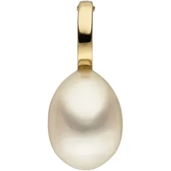 Ketten-Anhänger JOBO "Anhänger mit Perle", gelb (gelbgold 585), Schmuckanhänger, Damen, Gelbgold 585-Perlen, Gelbgold 585, Perlen, 585 Gold