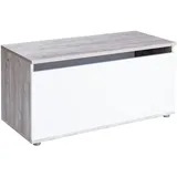 OTTO home Truhe OTTO HOME "Spielzeugkiste Riekke", weiß (eiche, sand, nachbildung, weiß), B:90cm H:44cm T:40cm Ø:40cm, Holzwerkstoff, Truhen, 2 Gasdruckfedern zum Öffnen und Schließen, 1 großes Ablagefach