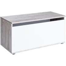 OTTO home Truhe OTTO HOME "Spielzeugkiste Riekke", weiß (eiche, sand, nachbildung, weiß), B:90cm H:44cm T:40cm Ø:40cm, Holzwerkstoff, Truhen, 2 Gasdruckfedern zum Öffnen und Schließen, 1 großes Ablagefach