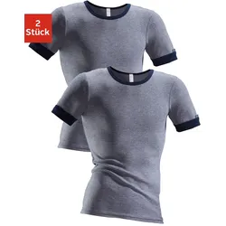 Unterhemd, (2 St.), modische Optik: Jeans meliert, tolle Baumwoll-Qualität, Gr. 10, marine, , 303584-10