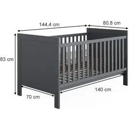 VitaliSpa Babybett Ajaton 144.4 x 83 cm mit Matratze