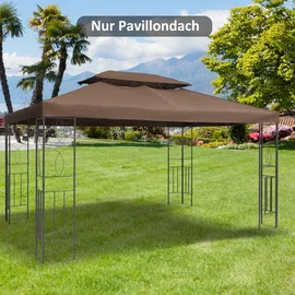 Outsunny Ersatzdach Pavillondach 3 x 4 m Braun
