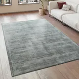 Teppich Wohnzimmer Vintage Kurzflor Handgefertigt Hochwertig 100 % Viskose 160x230 Cm, Grau - Paco Home