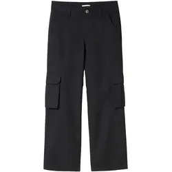 TOM TAILOR Jungen Lockere Cargo Hose, schwarz, Uni, Gr. 152