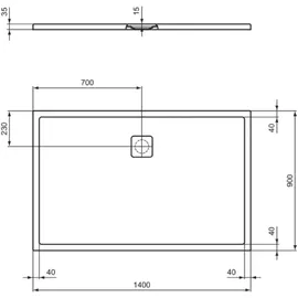 Ideal Standard Ultra Flat Evo Rechteck-Duschwanne, T5434FO