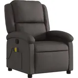 vidaXL Massagesessel Relaxsessel Leder 56 x 99,5 x 73,6 cm Dunkelbraun mit Fernbedienung