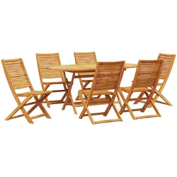 vidaXL Garten Essset 7 pcs Holz Groß Massivholz