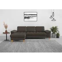 sit&more Ecksofa SIT & MORE "Westham L-Form", grau (anthrazit), B:275cm H:88cm T:172cm, 100% Polyester, Sofas, Ecksofa, mit Recamiere, mit oder ohne Bettfunktion, Bettkasten, Füße Eiche